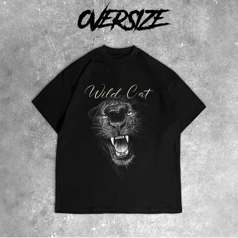 Damen Baumwolle Oversized T-Shirt Schwarzer Panther Grafikdruck Wild Cat Kurzarm Rundhalsausschnitt Locker Lässig Sommer Top