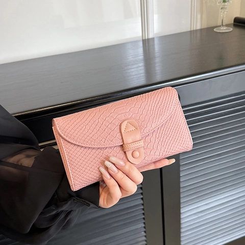 Damen Mode Lange Geldbörse Krokodilmuster PU Leder Clutch Magnetverschluss Kartenhalter Täglich Handtasche Geschenk