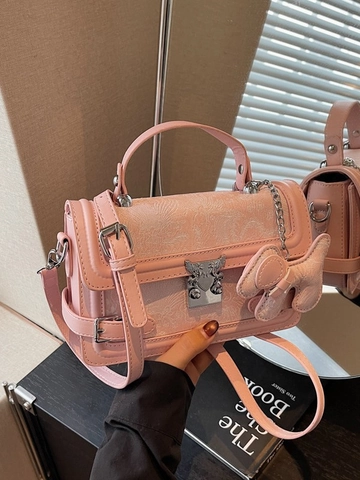 Borsa Sottobraccio in Pelle PU Con Ricamo Floreale Vintage per Donna Piccola Borsa a Mano Elegante Con Ciondolo Animale Tracolla
