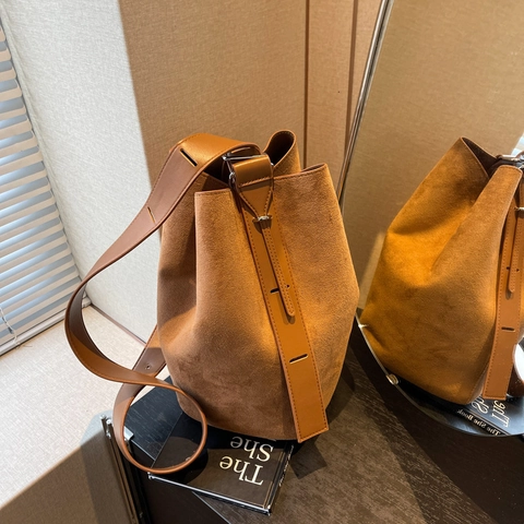Dames Stedelijk Minimalistisch Frosted PU Lederen Emmertas Grote Capaciteit Verstelbare Schouder Crossbody Tas Mode Dagelijks