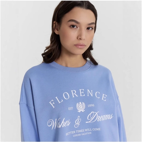 Sudadera de Estilo Vintage Americano para Mujer con Estampado de Letras Pullover Suelto Casual Manga Larga Cuello Redondo