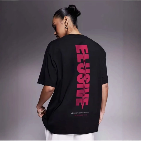 Damen Oversized Baumwolle T-Shirt Bedruckt Rücken Grafik Buchstaben Kurzarm Rundhals Casual Streetwear Top