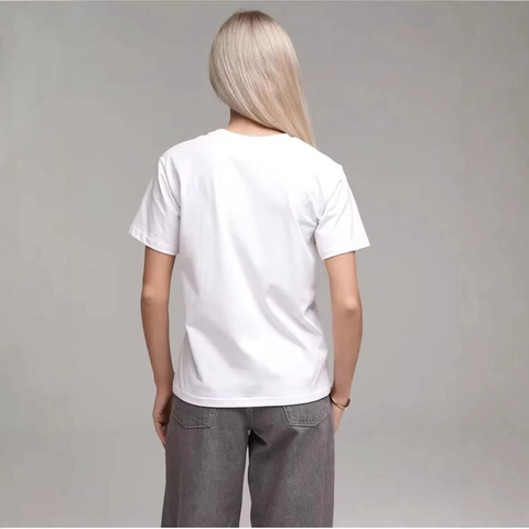 Maglietta da Donna in Cotone Girocollo Vintage Stampa Frutta Cachi Vestibilità Larga Mezza Lunghezza Manica Corta Top Casual