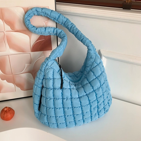 Damen Gesteppte Wolke Tasche Große Kapazität Puffer Tote Bag Street Trend Plissierte Umhängetasche Casual Hobo Handtasche