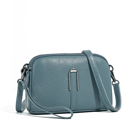 Borsa a Tracolla da Donna in Pelle PU con Motivo Litchi Piccola Borsa Quadrata Urban Minimalista con Doppia Cerniera