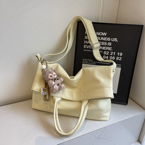 Borsa Tote da Donna di Grande Capacità Moda in Pelle PU con Motivo Litchi Borsa a Spalla Sottobraccio Autunno Versatile Chiusura Magnetica