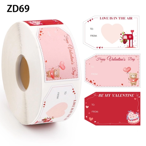 Etichette Regalo di San Valentino Autoadesive Adesivi a Cuore Orsetto Cassetta Postale per Buste Carte Decorazione ZD69