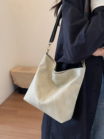 Borsa Tote da Donna in Pelle PU Grande Capacità Alta Qualità Impuntura Borsa a Tracolla Pendolare Con Cinturino Fantasia Borsa Casual