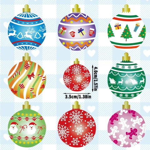 Adesivi Olografici Natalizi in Rotolo Babbo Natale Renna Fiocco di Neve Laser Autoadesivi Etichette Decorative per Confezioni Regalo Finestre