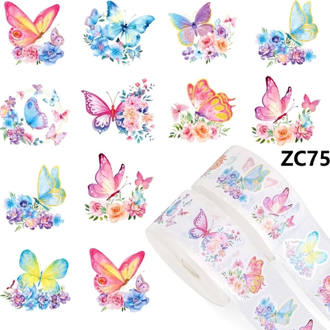 Watercolor Butterfly Flower Stickers Watercolor Spring Floral Decals For Gift Wrapping Journal Scrapbooking DIY Decoration