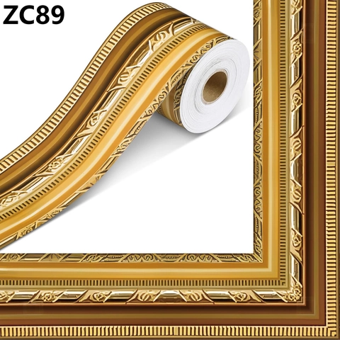 Vintage European 3D Embossed Bulletin Board Border Stickers Self Adhesive Gold Floral Scroll Notice Board Wall Decoration