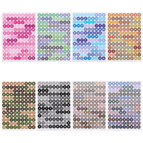 Adesivi Tondi Con Lettere E Numeri In Carta Patinata Etichette Colorate Per Scrapbooking Decorazioni Fai Da Te Scuola Ufficio