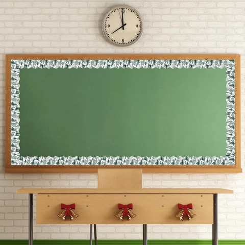 Christmas Pine Tree Forest Scalloped Bulletin Board Border Sticker For Classroom Blackboard Classroom School Decoration Wall Decor
