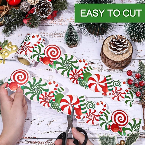 Christmas Candy Peppermint Bulletin Board Borders Red Green Candy Cane Scalloped Self Adhesive Border Stickers Decor