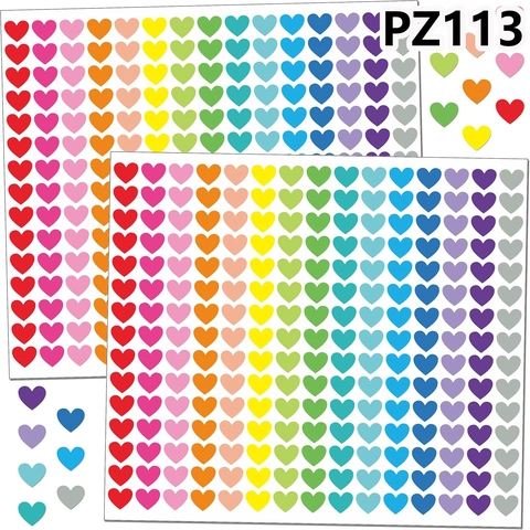 Bunte Regenbogen Herzform Aufkleber Selbstklebende Dekorative Etiketten Für Scrapbooking DIY Geschenkverpackung Party Dekoration