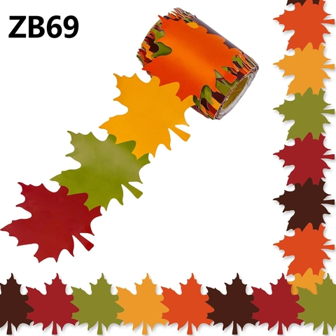 Fall Maple Leaf Bulletin Board Border Trim Colorful Autumn Leaves Classroom Office Decoration For Thanksgiving Teacher