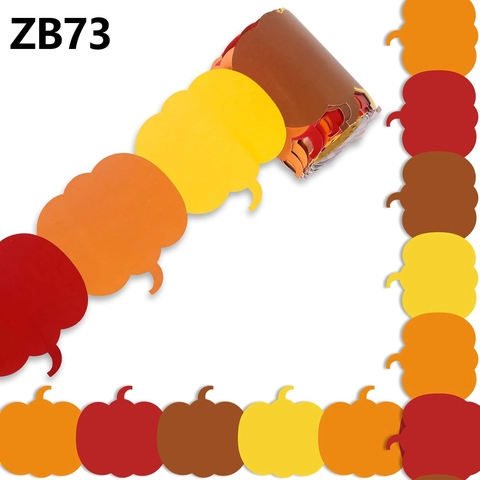 Autumn Pumpkin Die-Cut Bulletin Board Border Trim Thanksgiving Fall Scalloped Borders For School Classroom Office Wall Decoration