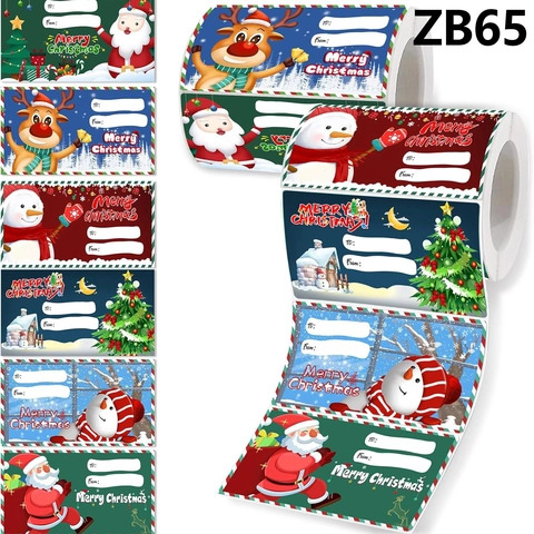 Rotolo di Etichette per Regali di Natale in Carta Patinata Con To From per Decorazione di Confezioni Regalo Natalizie