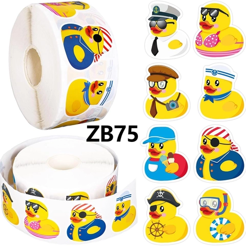 Cartoon Gelbe Ente Aufkleber Rolle Dekorative Wasserdichte Selbstklebende Etiketten Für DIY Schreibwaren Scrapbook Geschenk Versiegelung