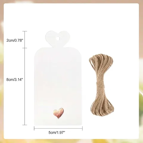 Etichette Regalo a Cuore Bianche Con Cuore in Lamina Oro Rosa Carta Patinata Etichette Appendere per Matrimonio Natale Con Spago Juta