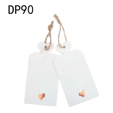 Etichette Regalo a Cuore Bianche Con Cuore in Lamina Oro Rosa Carta Patinata Etichette Appendere per Matrimonio Natale Con Spago Juta