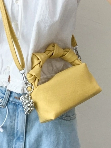 Borsa a Tracolla da Donna in Pelle PU con Manico a Nodo Ciondolo in Metallo Casual Fashion Borsa a Tracolla Minimalista Versatile