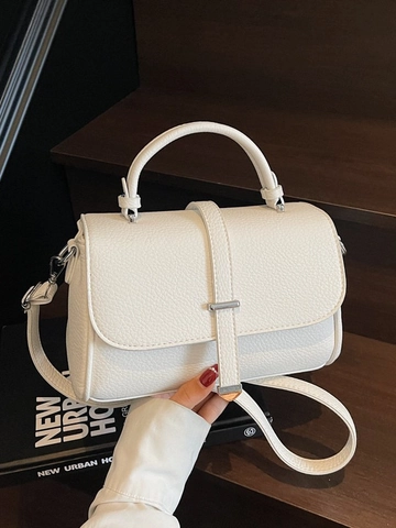Borsa a Tracolla in Pelle PU con Motivo Litchi Minimalista Urbana per Donna Borsa a Mano Retro Versatile Pendolarismo Borsa a Tracolla
