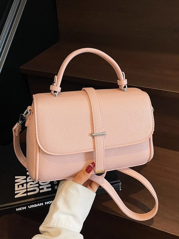 Borsa a Tracolla in Pelle PU con Motivo Litchi Minimalista Urbana per Donna Borsa a Mano Retro Versatile Pendolarismo Borsa a Tracolla