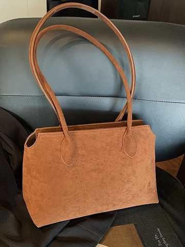 Borsa Sottobraccio da Donna in Pelle PU Opaca Minimalista Grande Capacità Borsa a Tracolla da Ufficio Chiusura con Cerniera