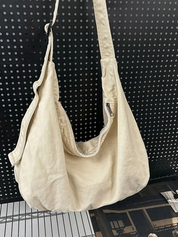 Damen Casual Segeltuch Dumpling Umhängetasche Große Kapazität Lässig Hobo Schultertasche Vintage Minimalistisch Reise Kuriertasche
