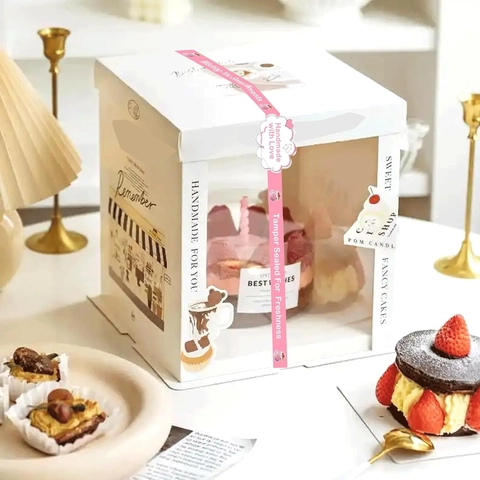 Handmade With Love Adesivi Sigillanti per Cottura Strisce Rosa Cupcake Cuore Etichette per Imballaggio Regalo per Business DIY