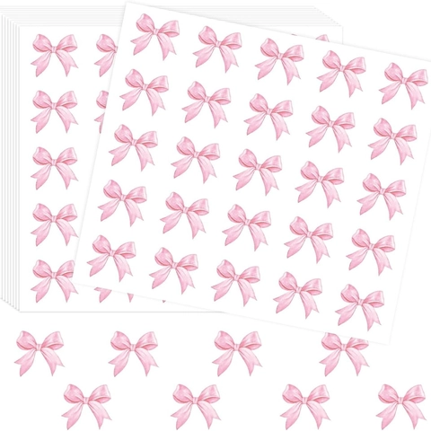 Cartoon Watercolor Bow Stickers Waterproof PP Adhesive Labels For Scrapbooking Gift Decoration DIY Stationery Sealing Sticker