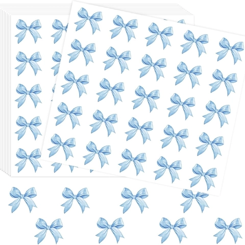 Cartoon Watercolor Bow Stickers Waterproof PP Adhesive Labels For Scrapbooking Gift Decoration DIY Stationery Sealing Sticker