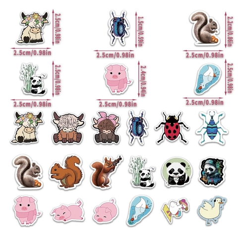 Cartoon Animal Roll Stickers Cute Panda Pig Die Cut Adhesive Paper Stickers For Scrapbooking DIY Crafts Gift Wrap Decor