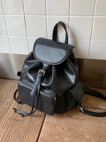 Vintage Academy-Stil PU Leder Rucksack Für Damen Große Kapazität Lässige Reisetasche High School Student Schultasche