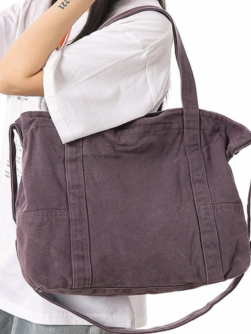 Damen Große Kapazität Segeltuch Tragetasche Retro Multi Tasche Schulter Umhängetasche Lässig Arbeit Schule Täglich Reise Kurier Tasche