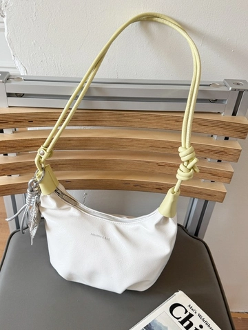 Korean Style Pleated PU Leather Underarm Bag For Women Fashion Solid Color Crescent Hobo Bag With Metal Pendant Shoulder Bag