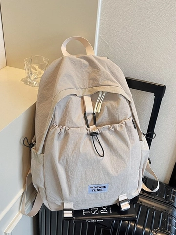 Zaino da Donna Urban Minimalist di Grande Capacità Zaino da Scuola in Nylon Casual Zaino da Pendolare Versatile Con Coulisse