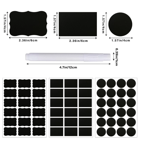 Waterproof Removable PVC Chalkboard Stickers Set Black Matte Jar Labels For Kitchen Home Office Storage Decorative Board Stickers