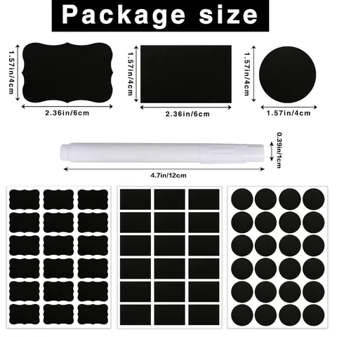 Waterproof Removable PVC Chalkboard Stickers Set Black Matte Jar Labels For Kitchen Home Office Storage Decorative Board Stickers