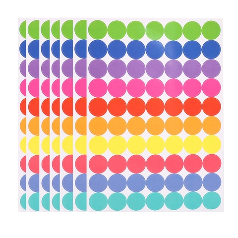 10 Fogli Adesivi Rotondi Colorati per DIY Scrapbooking Journaling Etichette Decorative per Sigillare Buste Cancelleria Ufficio