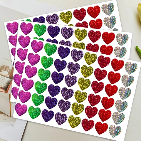 Adesivi Laser a Forma di Cuore Glitterati Etichette Decorative Autoadesive per San Valentino Sigillatura Buste Confezione Regalo Fai da Te