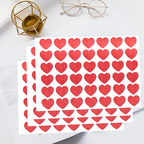 Adesivi Laser a Forma di Cuore Glitterati Etichette Decorative Autoadesive per San Valentino Sigillatura Buste Confezione Regalo Fai da Te