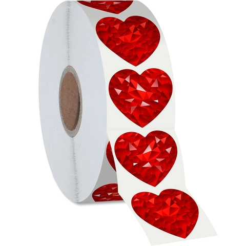 Adesivi Laser Olografici a Forma di Cuore Etichette Autoadesive Decorative per DIY San Valentino Confezioni Regalo Decorazione Scrapbooking