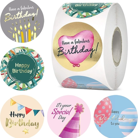 Rotolo di Adesivi per la Festa della Mamma e Compleanno Carta Kraft Cuore Tondo Floreale Sigillo Regalo Decorazione