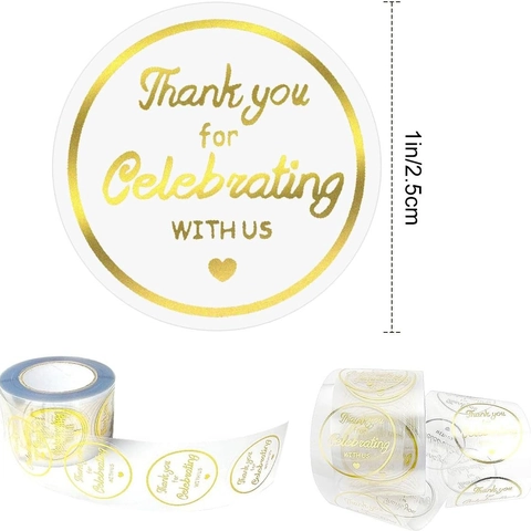 Transparente Goldfolie Dankeschön Aufkleber Klare Runde Etiketten Für Hochzeit Party Festliche Geschenke Verpackung Siegel