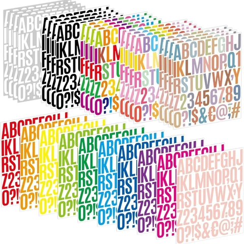 Adesivi Alfabeto Numeri Fai Da Te Etichette Adesive Decorative Colorate Grandi Decalcomanie Lettere Per Scrapbooking Cassetta Postale