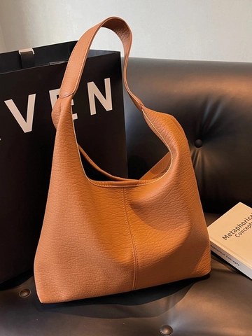 Vintage Casual Tote Tasche Mit Großer Kapazität Für Damen Sommer Mode Weiches PU Leder Litschi Textur Umhängetasche Pendeln Handtasche