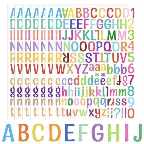 Bunte DIY Alphabet Nummer Aufkleber 26 Buchstaben PET Wasserdicht Deko Etikett Aufkleber Für Scrapbooking Journal Planung Kinder Basteln