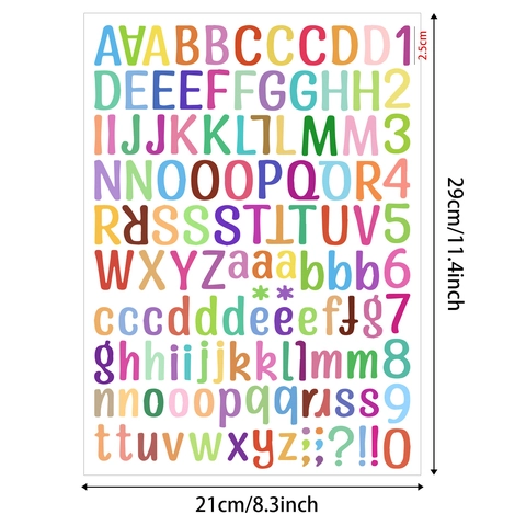 Bunte DIY Alphabet Nummer Aufkleber 26 Buchstaben PET Wasserdicht Deko Etikett Aufkleber Für Scrapbooking Journal Planung Kinder Basteln